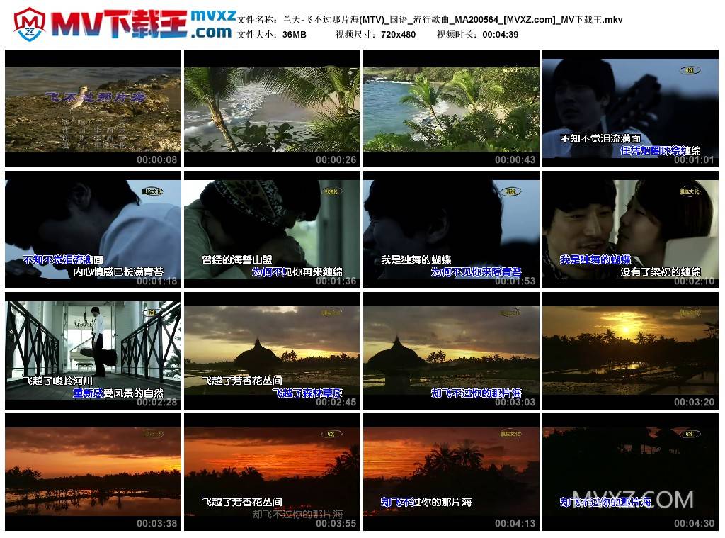 兰天-飞不过那片海(MTV)_国语_流行歌曲_MA200564